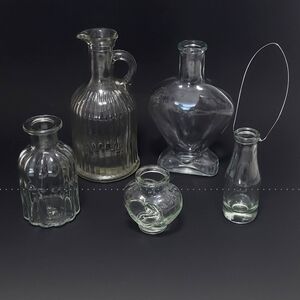 Elegant Clear Glass Vase Set-5 Pcs.